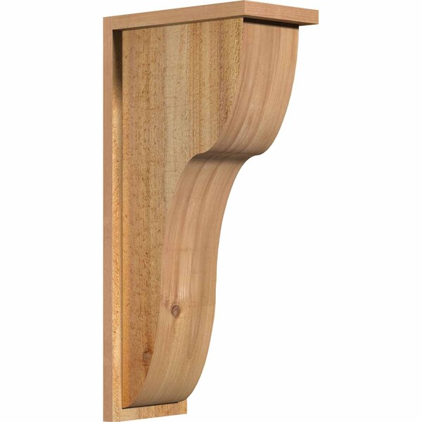 Ekena Millwork Carmel Rough Sawn Corbel w/Backplate, Western Red Cedar, 8"W x 14"D x 30"H COR08X14X30CAR01RWR - main